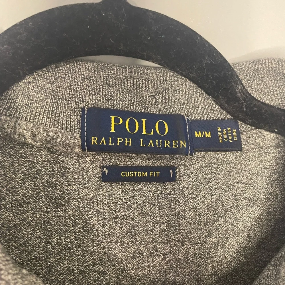 Ralph Lauren Heather Gray Polo Shirt with Pink Logo